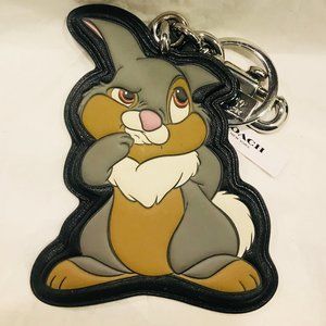 Disney X Coach Thumper Leather Bag Charm Keychain